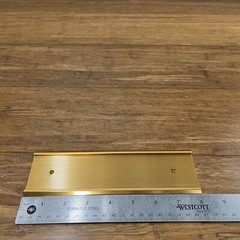 BRUSHED SATIN BRASS TAG NAME PLAQUE PLATE For Doors Desks Slide Letter Style 8″