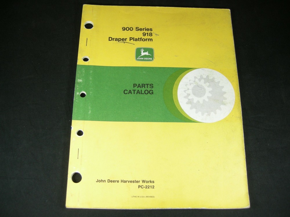 JD John Deere 900 Series 918 Draper Platform Parts Manual Book Catalog OEM