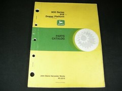 JD John Deere 900 Series 918 Draper Platform Parts Manual Book Catalog OEM