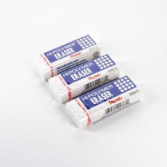 Hi-Polymer Block Eraser, Latex Free, White, Pack of 3 Erasers