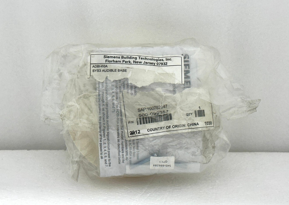 SIEMENS ADBI-60A SYS3 AUDIBLE BASE 500-099357 – NEW