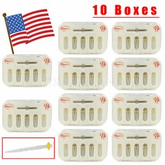 10PACK Dental Fiber Post Resin Screw Thread Quartz & 10 Drills 2Color