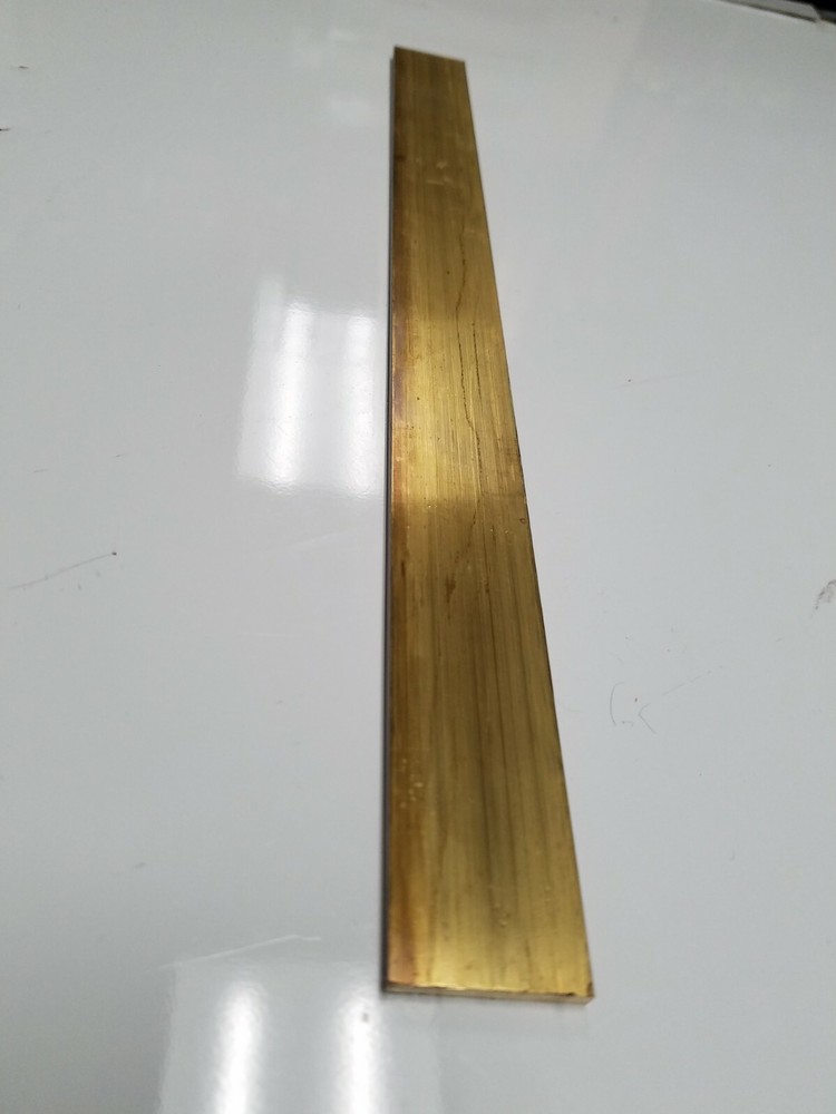1/8″ x 1″ C360 BRASS FLAT BAR 12″ long Solid .125″ Plate Mill Stock H02