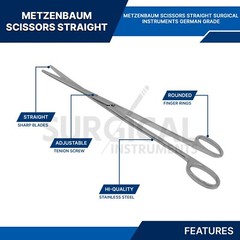 10 Pcs Metzenbaum Scissors 7″ Straight Surgical Stainless Steel German Grade