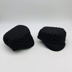 Guard Line 490714 Welders Skull Cap Quilted Black Red Cross Stitching 7in 2pk