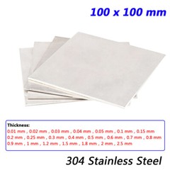 100x100mm Stainless Steel Sheets Metal Plate Panel Thick 0.01-2.5mm Grade 304 A2