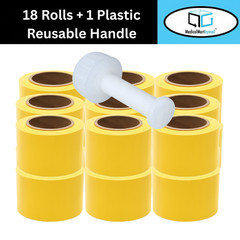 Cast Narrow Banding Stretch Wrap Film 3″x1000′ 80 Ga 18 Rolls Yellow