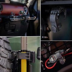 Rubber Grip Tool Holder for Roof Rack and Molle Panels, Fits Multiple Diameters