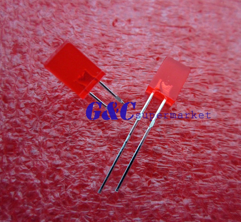 1000PCS 2x5x7mm Rectangle LED Red Colour Red Light Emitting Diode Good quality