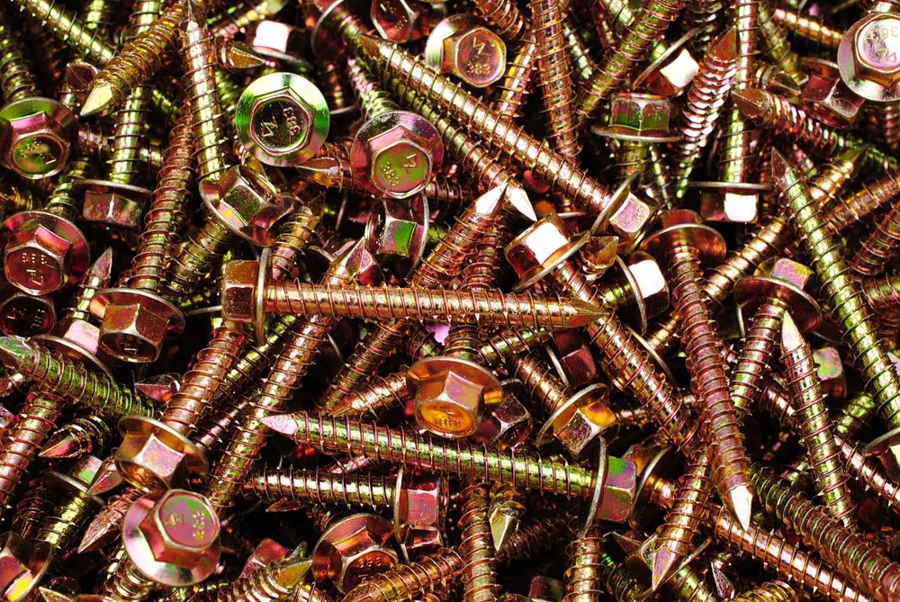 (40) Hex Flange Head 3/8 x 3 Concrete Masonry Screws Yellow Zinc Tapcon