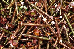 (40) Hex Flange Head 3/8 x 3 Concrete Masonry Screws Yellow Zinc Tapcon