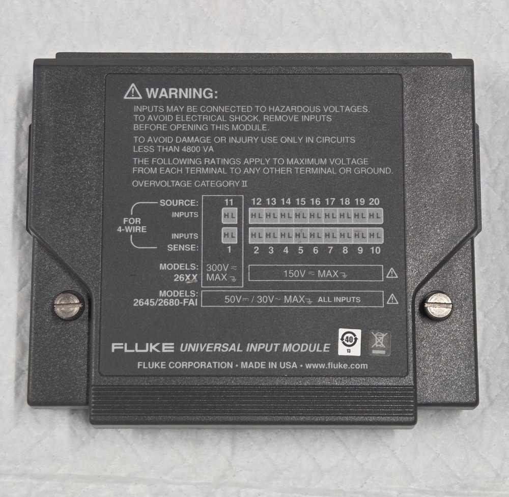 Fluke Universal Input Module 2645/2680-FAI, Fast Analog Input, 20 Channel
