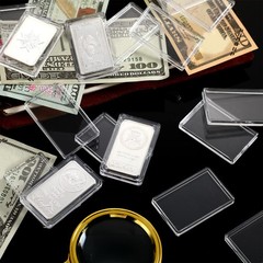 Batiyeer 100 Pcs 1 oz Silver Bar Case Holder 2.16 x 1.37 x 2.4 inches,