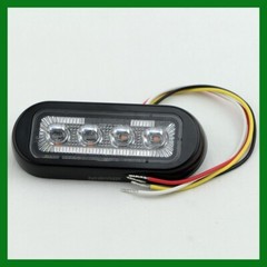 Maxxima M20484YCL Amber Clear Lens 4 LED Strobe Warning Surface Mount Ultra Thin