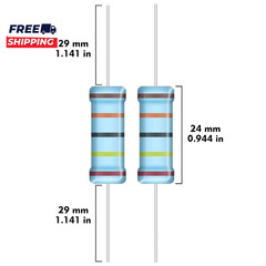 5W Metal Film Resistor Kit from 1 Ohm to 1M Ohm 25 Values 5 Watt 1% Resistors As