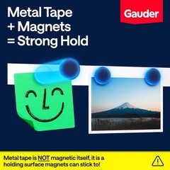 GAUDER Metal Tape Self Adhesive | Ferrous Tape for Magnets | Metallic Steel Stri