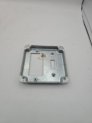 Hubbell Raco 814C 4 in. Square Cover, Exposed Work, 1 GFCI And 1 Toggle Switch