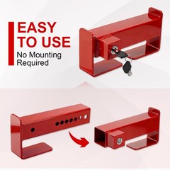 Steel Cargo Door Lock Shipping Container Lock w/ 2 Keys Heavy Duty Security Red