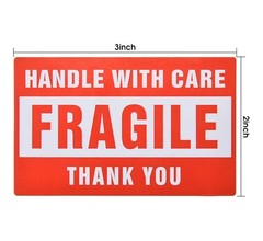 20 Count 3x2in Handle with Care Fragile Stickers Shipping Labels