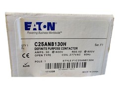 Eaton C25ANB130H DP Contactor 30A 1P 240/277V AC Industrial Motor Control