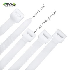 50 PCS White Zip Ties Clear 18 Inch Heavy Duty Cable Ties 120 Lbs Strength UV