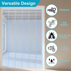 Plastic Door Strips 8’ X 7.6″, Vinyl Strip Curtain 0.08” Thickness | Smooth Plas