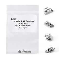 4 Pcs/Pack Dental Buccal Tube Orthodontic Bondable Roth 1st Molar Non-conv 0.025