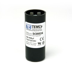 TEMCo 340-408 uf/MFD 110-125 VAC volts Round Start Capacitor 50/60 Hz -Lot-1