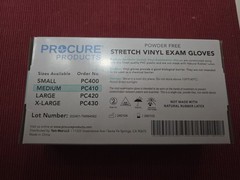 ProCure Powder Free Stretch Vinyl Exam Gloves, Medium – NEW