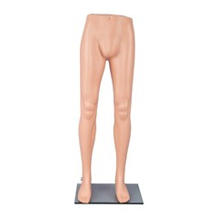 Male Plastic Mannequin Leg Form 46″ High Base Flesh Tone Man Legs Pants Shorts