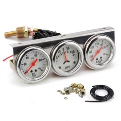 2″ 52mm Chrome Car Gauge Kit Oil Pressure Water Temp Ammeter Universal