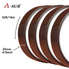 20 Rolls A-SUB Heat Resistant Tape 20 mm x 16 m Sublimation Tape Kapton Poilymid