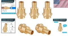 Plumbing Fittings 1/2/Press X 1/2/Pex Copper and PEX Crimp Coupling Adapter 5…