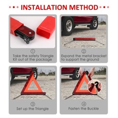 Emergency Warning Triangle DOT Approved Reflective Safety Roadside Kit for Car