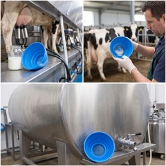 Milk Strainer with Strainer Insert Open-Top for Dairy Producers, Farmers