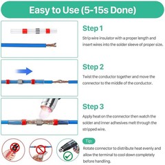 200PCS Conectores Soldadura Termorretráctil Impermeables Cable200PCS Conectores