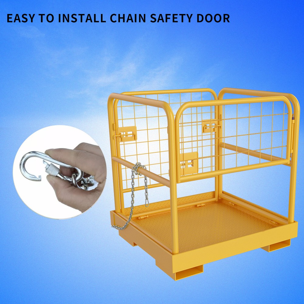 36”x36” Forklift Work Platform Safety Cage Basket Heavy Duty 1100lbs Capacity