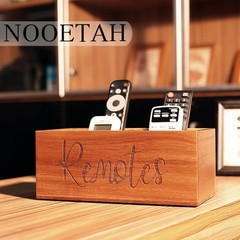 1 PCS Wooden TV Remote Control Holder 3 Slot 9.84 Inch Table Organizer Brown
