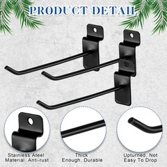 Blulu 200 Pcs 6 Inches Slatwall Hooks Accessories Black Slat 6 Inch,