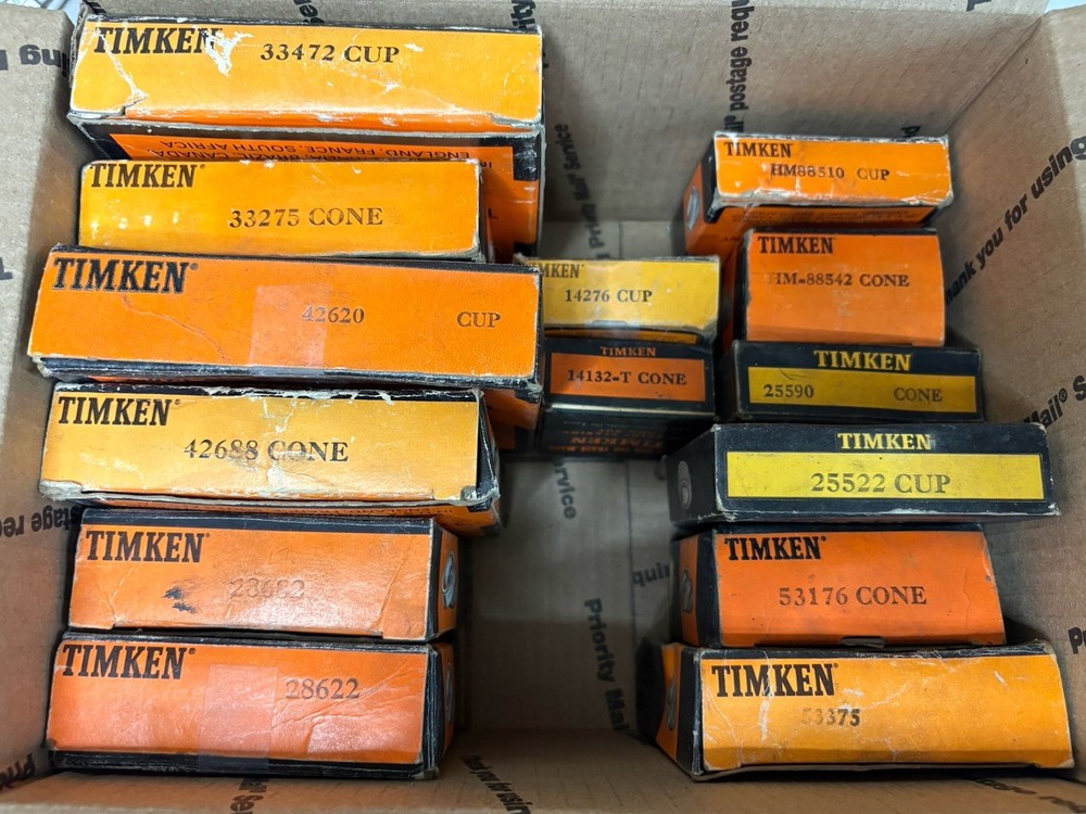 New Old Stock Timken Tapered Roller Bearing “Paired” Cup & Cone Lot. Ships Free