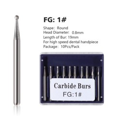 10pcs/pk Dental Carbide Burs for High Speed Handpiece Pear Bur 19mm FG Shank