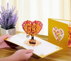 CUTPOPUP 3D Pop 5.9 inches x x 0.2 inches, Fall Heart Tree-6x6in