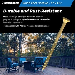 Sandbaggy #9 x 2 -1/2″ Exterior Wood Deck Screws – (Torx Head)