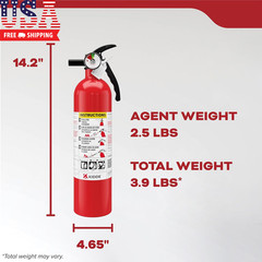 , FA110G, Multi Purpose Fire Extinguisher for Home, Office, Dorm, Residential, 1