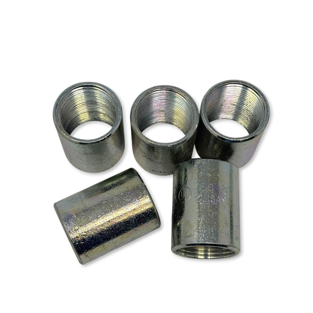 LOT of 5 EC USA 1″ Rigid Conduit Couplings, Galvanized Steel, UL/CSA Listed