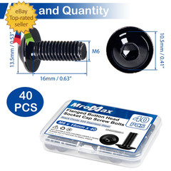 M6-1.0X 16Mm 40Pcs Flanged Button Head Socket Cap Screws Bolts, 304 Stainless St