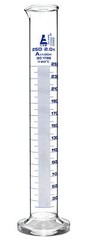 Eisco Labs 250ml Graduated Cylinder, Class A – Blue Graduations, Round Base