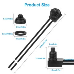 10Pcs 12V-48V Waterproof Push Button On-Off Switch 4.5″ Leads For Motorcycle Car