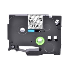2×Compatible with Brother TZ TZe-121 221 9mm Black on Clear/White Label Tape