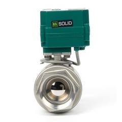 U.S. Solid Motorized Ball Valve 2 inch Stainless Steel 9-24V AC/DC